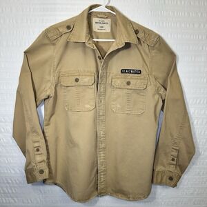 Nautica US Army Button Down Shirt Men's Size Large With Stitched Army Patches